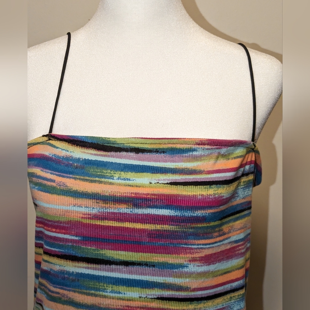 Space Dye Skimmer Bungee Strap Tank Top - NWT Size L